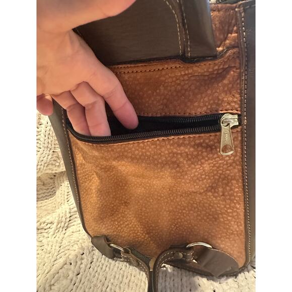 Vintage Leather Backpack Shoulder Bag Rucksack Convertible Western Cowboy Rustic